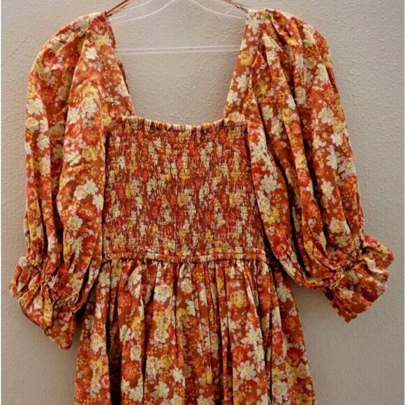 Free People OB1434212 Women's Sz XS Floral Show Me Love Square Neck Romper $148 - Picture 7 of 11